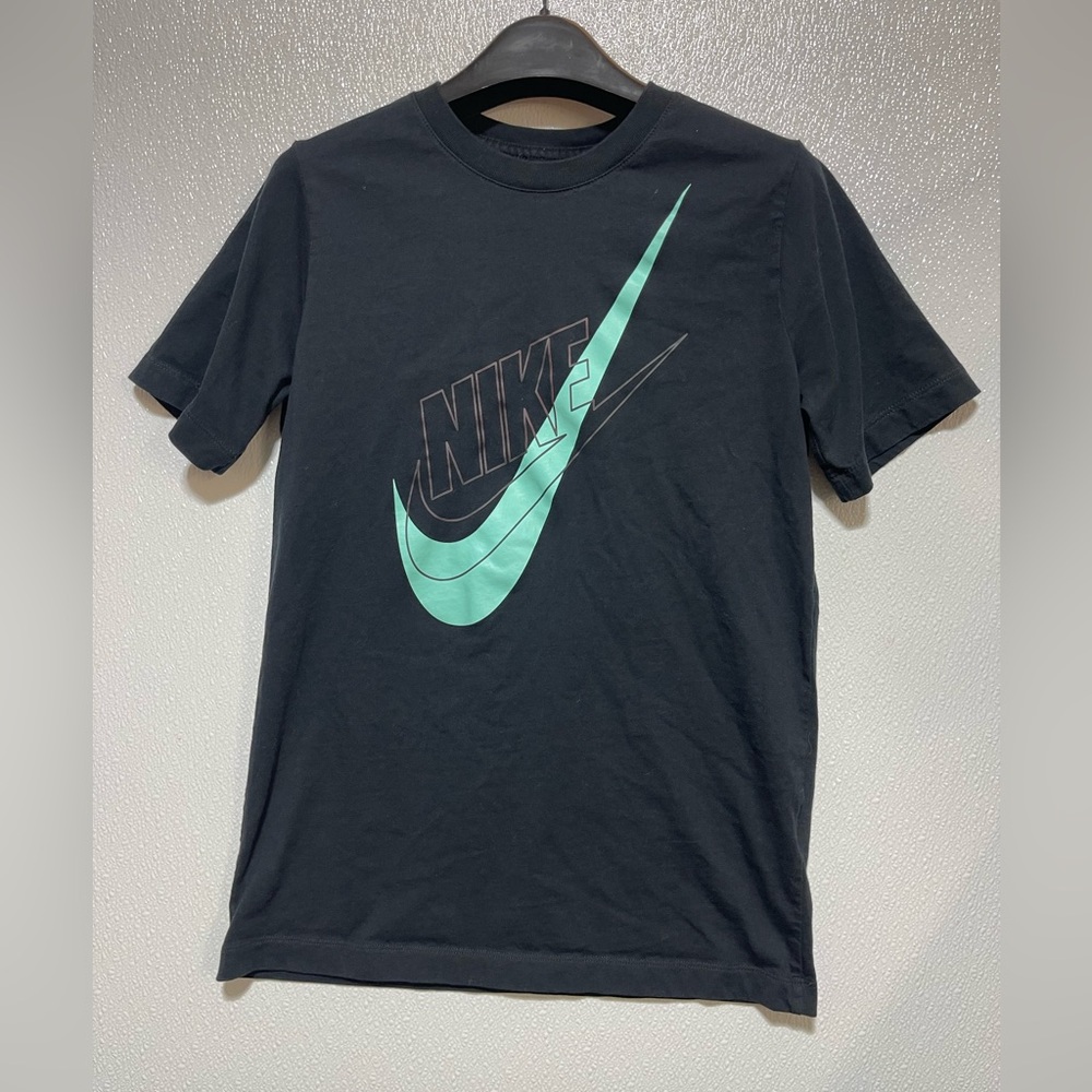 3/$10 Nike Black Tee with Aqua Logo